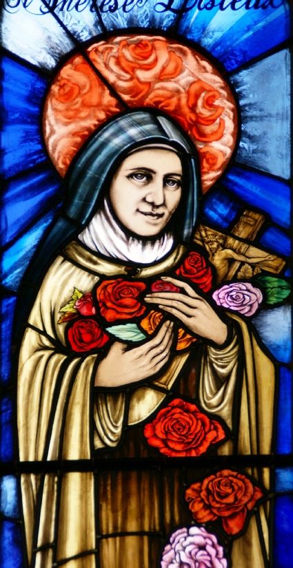St Therese with roses